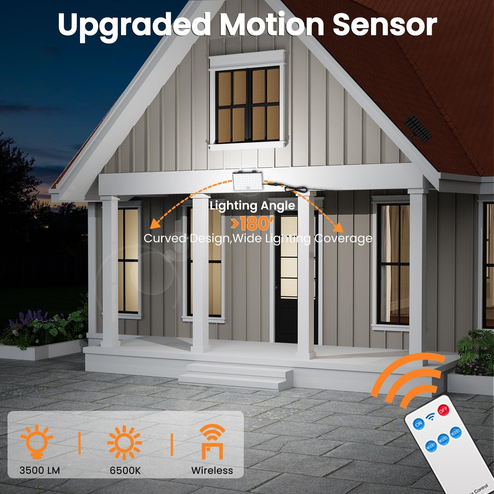 Motion Sensor Light Outdoor, with 3 Modes, Solar Lights Outdoor Waterproof fr...