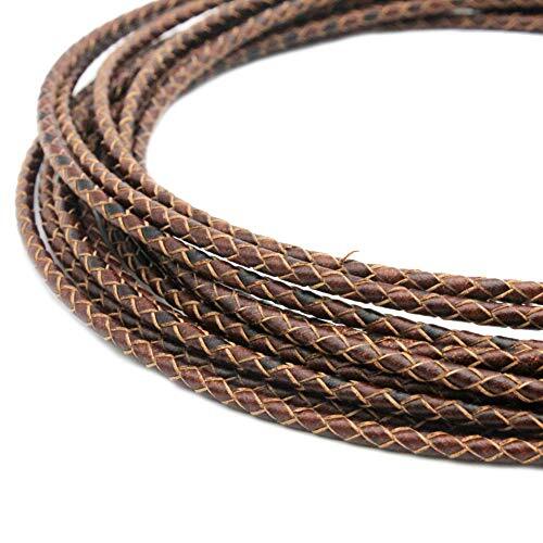 5 Yards 3mm Leather Bolo Cord for Necklace Bracelet Making Distressed Brown