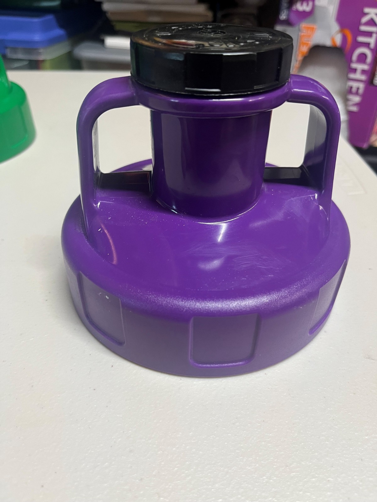 Oil Safe 100207 Utility Lid, W/2 In Outlet, Purple, Lubrication Reliability New