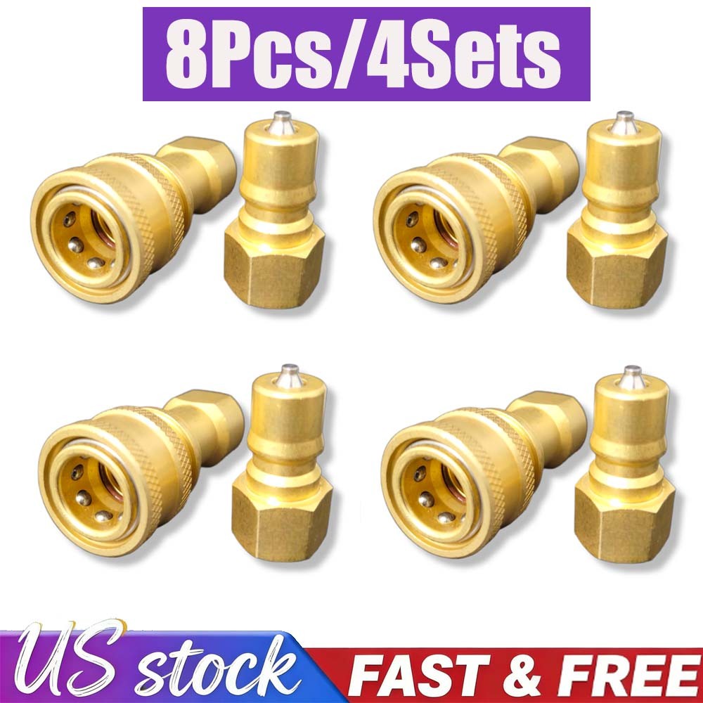 8X 1/4" Brass Quick Disconnect Coupler Carpet Cleaning Extractor for Wands Hose