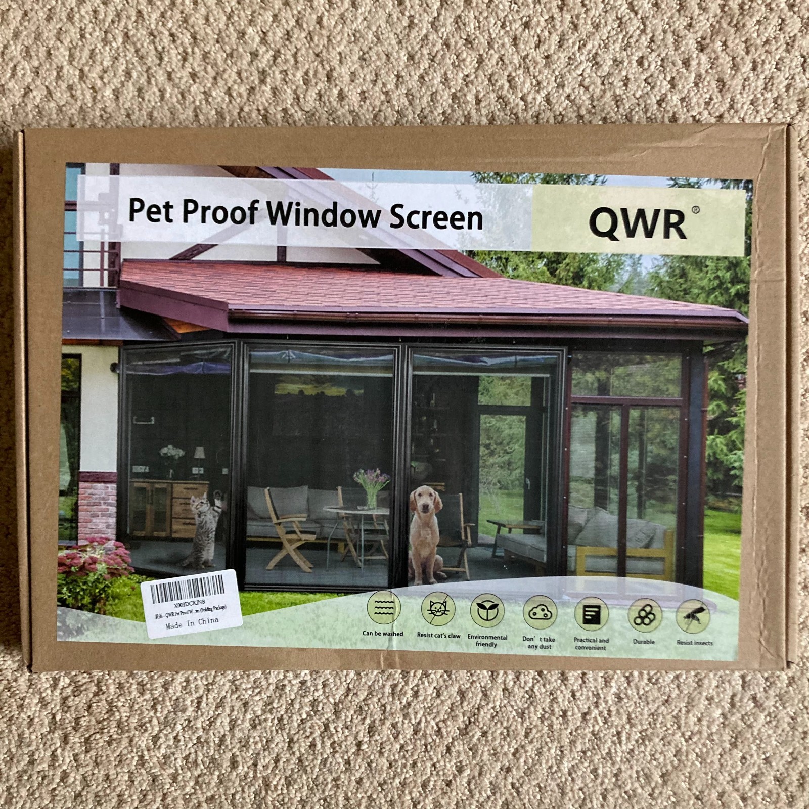 QWR Pet Proof Window Screen — unopened in original retail packaging