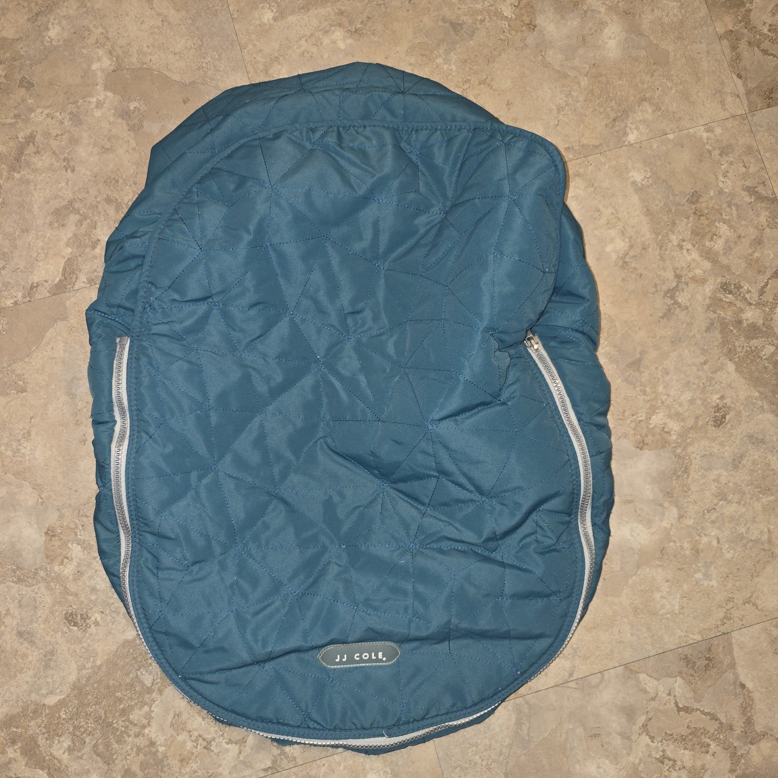 JJ Cole Fleece Lines Infant CAR Carrier Cover And Or Stroller Cover Teal USED