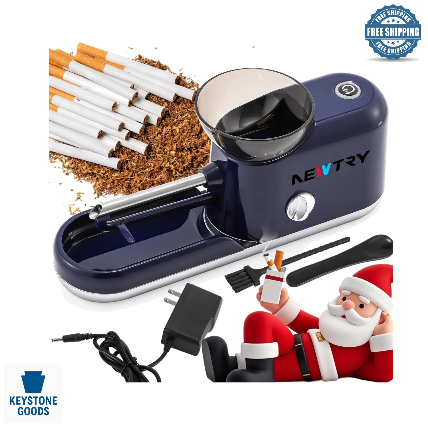 Electric Tobacco Cigarette Rolling Machine with Adjustable Gears & Thick Tube