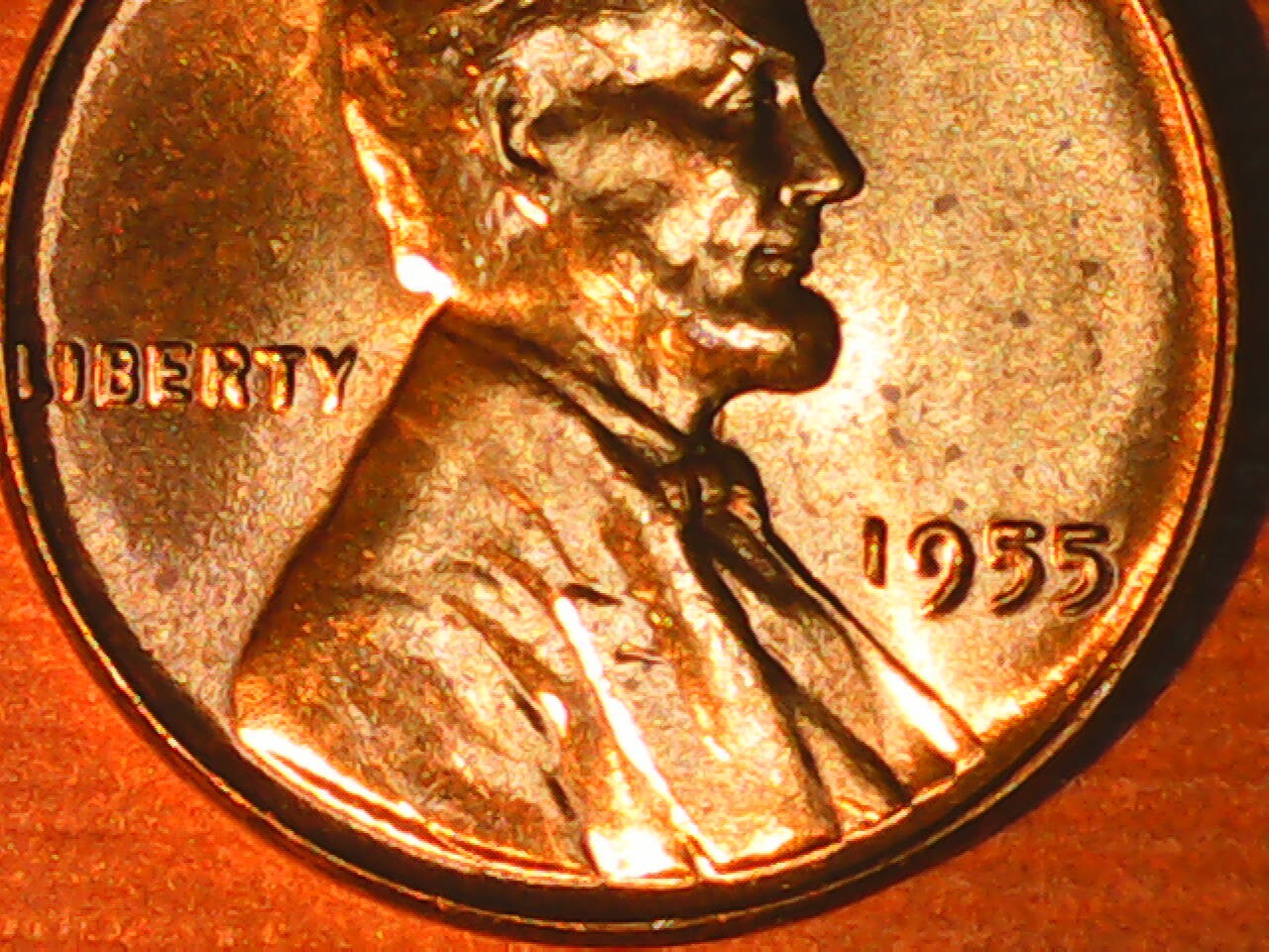 1955 Penny Die Cracks Variety Obverse