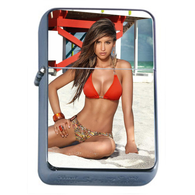 Florida Pin Up Girls D5 Flip Top Oil Lighter Wind Resistant