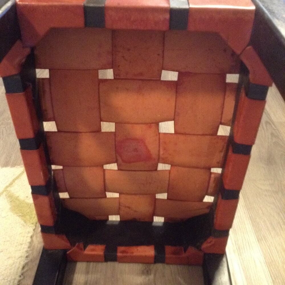 VTG Handcrafted, not machine made Woven Leather Stool Scandinavian Post Modern