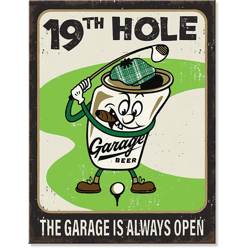 19th Hole Garage Beer Metal Sign Desperate Enterprises (7258)