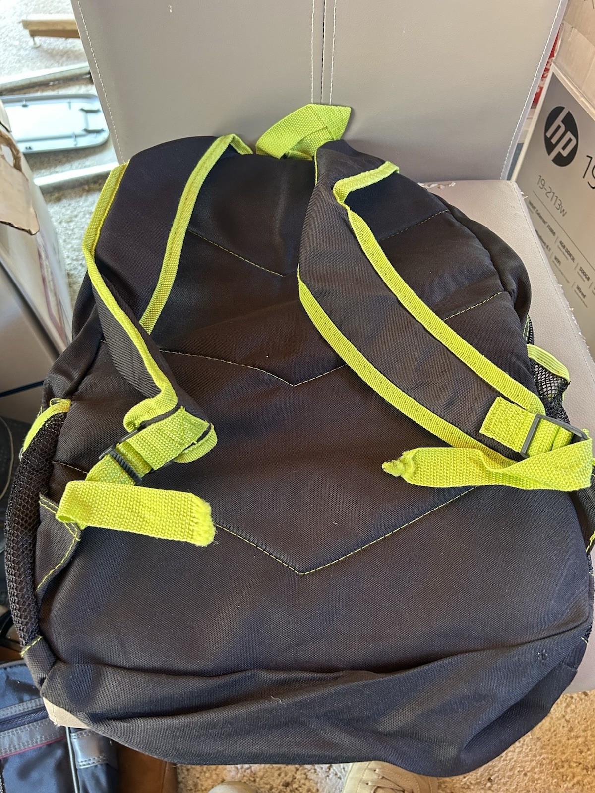 TrailMaker Optimum Black Green Hiking Backpack Zip Polyester External Pockets