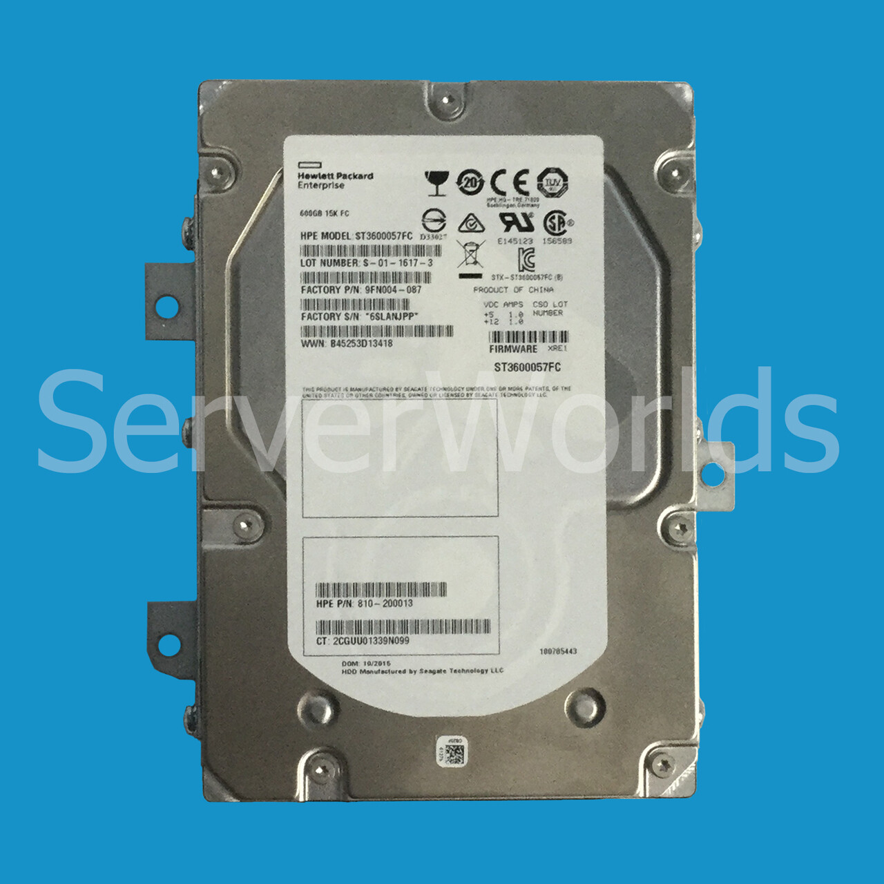 HPe 649821-001 3Par 600GB 15k 4GB FC Drive DC2/DC4 T Class Single SGT  810-20013