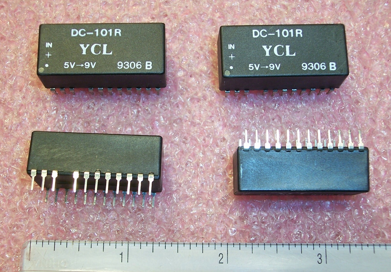 QTY (15) DC101R YCL 24 PIN DIP DC/DC CONVERTERS ISOLATED POWER IN-5V OUT-9V 1.8W