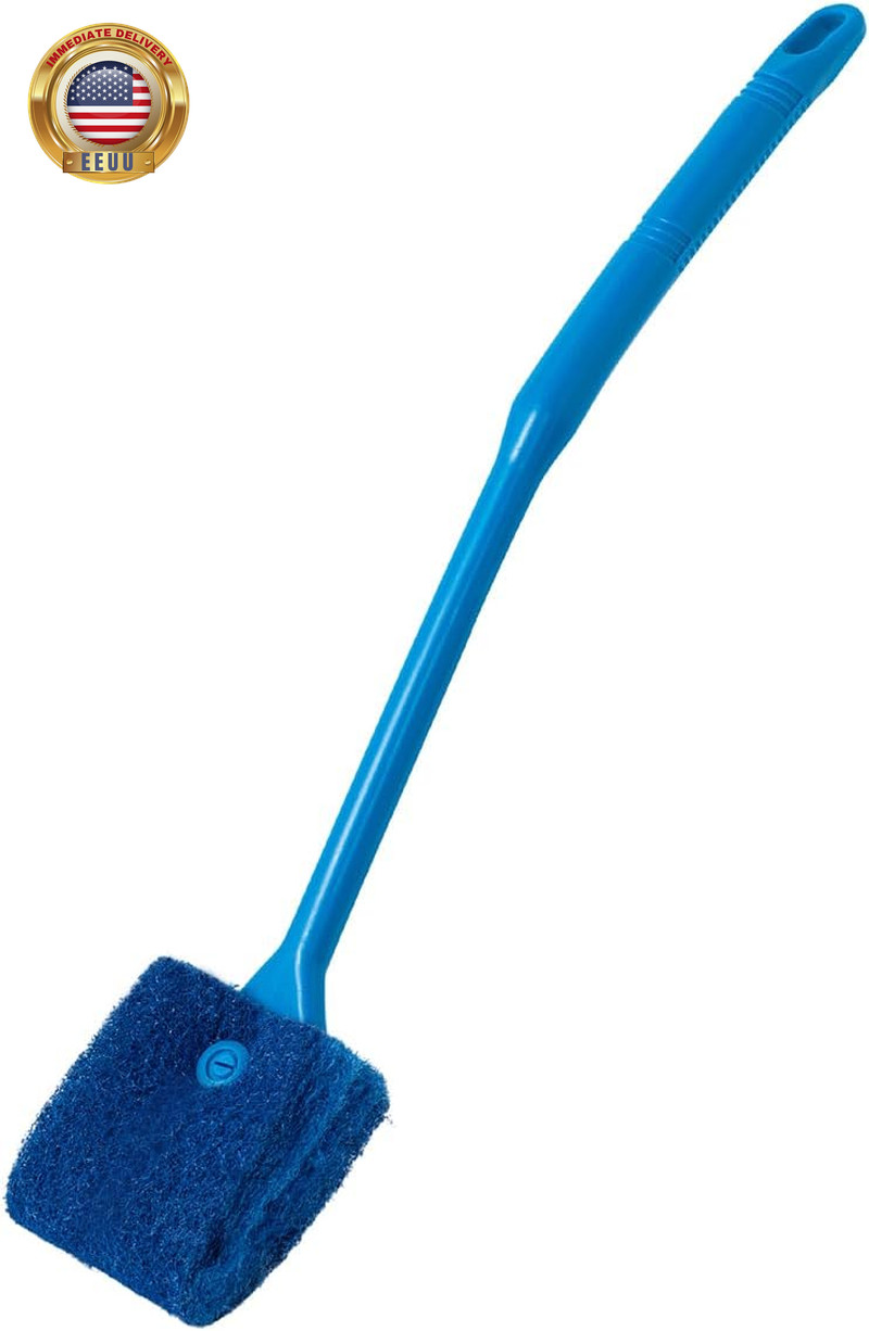 Aquarium Algae Scraper Double Sided Sponge Brush Cleaner Long Handle Fish Tank S