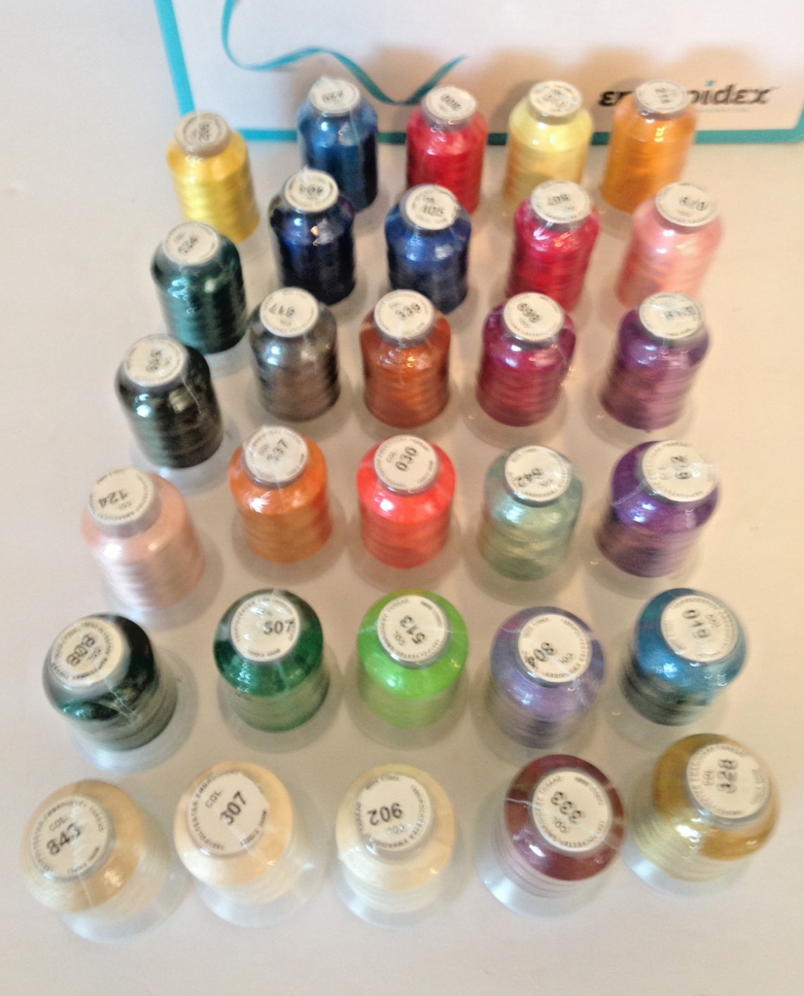 63 Colored Thread Spools Brother Embroidery Machine 100% Polyester