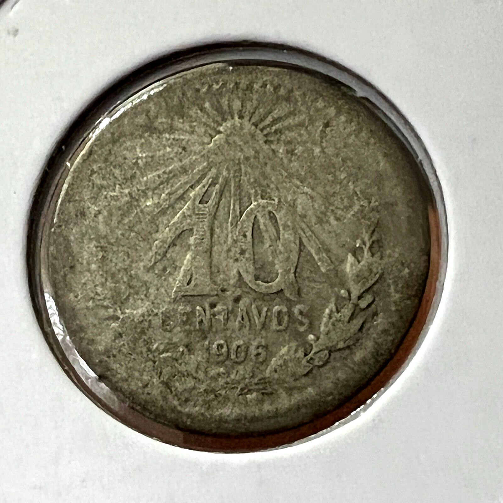 1906 MEXICO SILVER 10 CENTAVOS  BETTER DATE