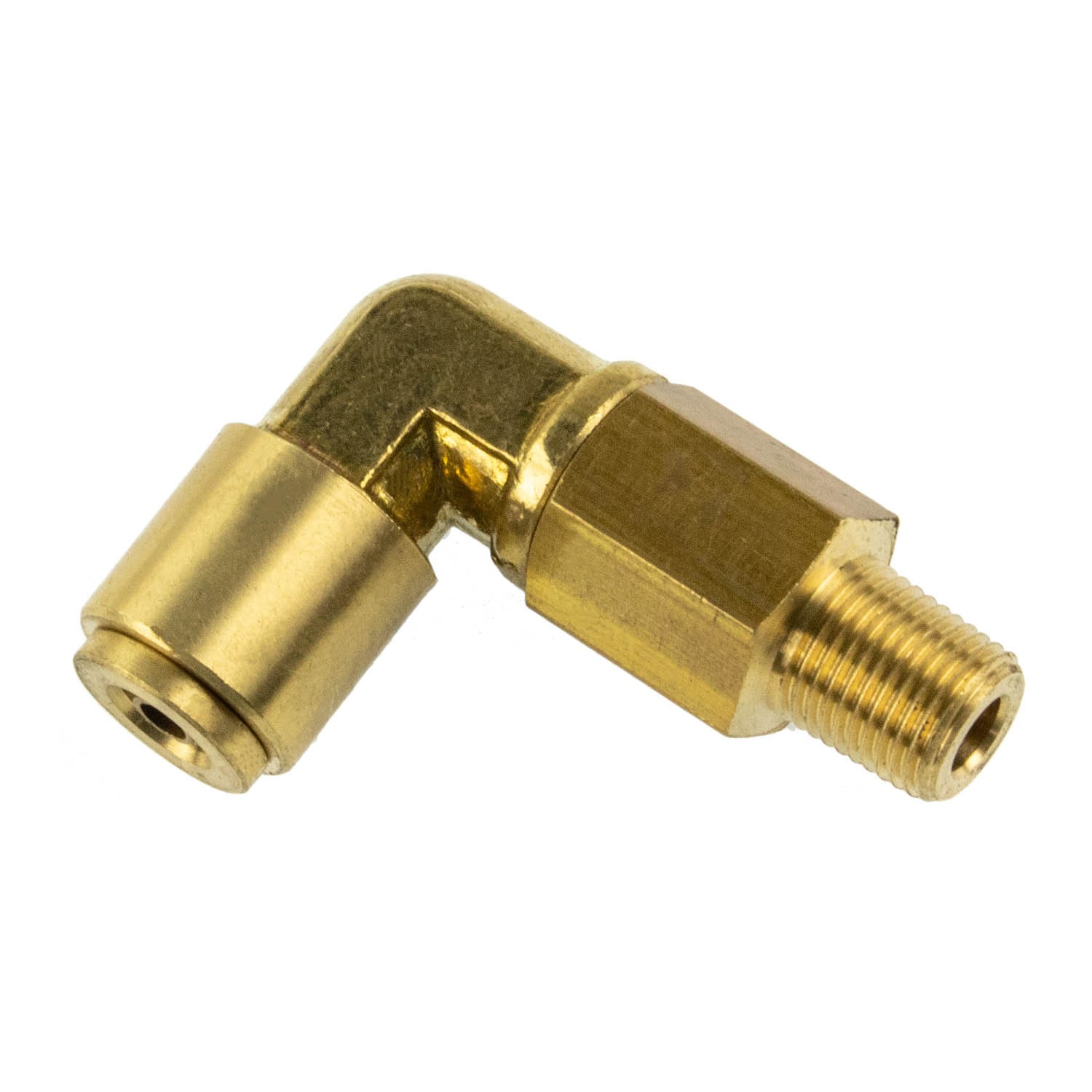 PUSH-TO-CONNECT FITTING SWIVEL ELBOW 90 - FITS 1/4" AIR TUBING - 1/8" NPT MALE