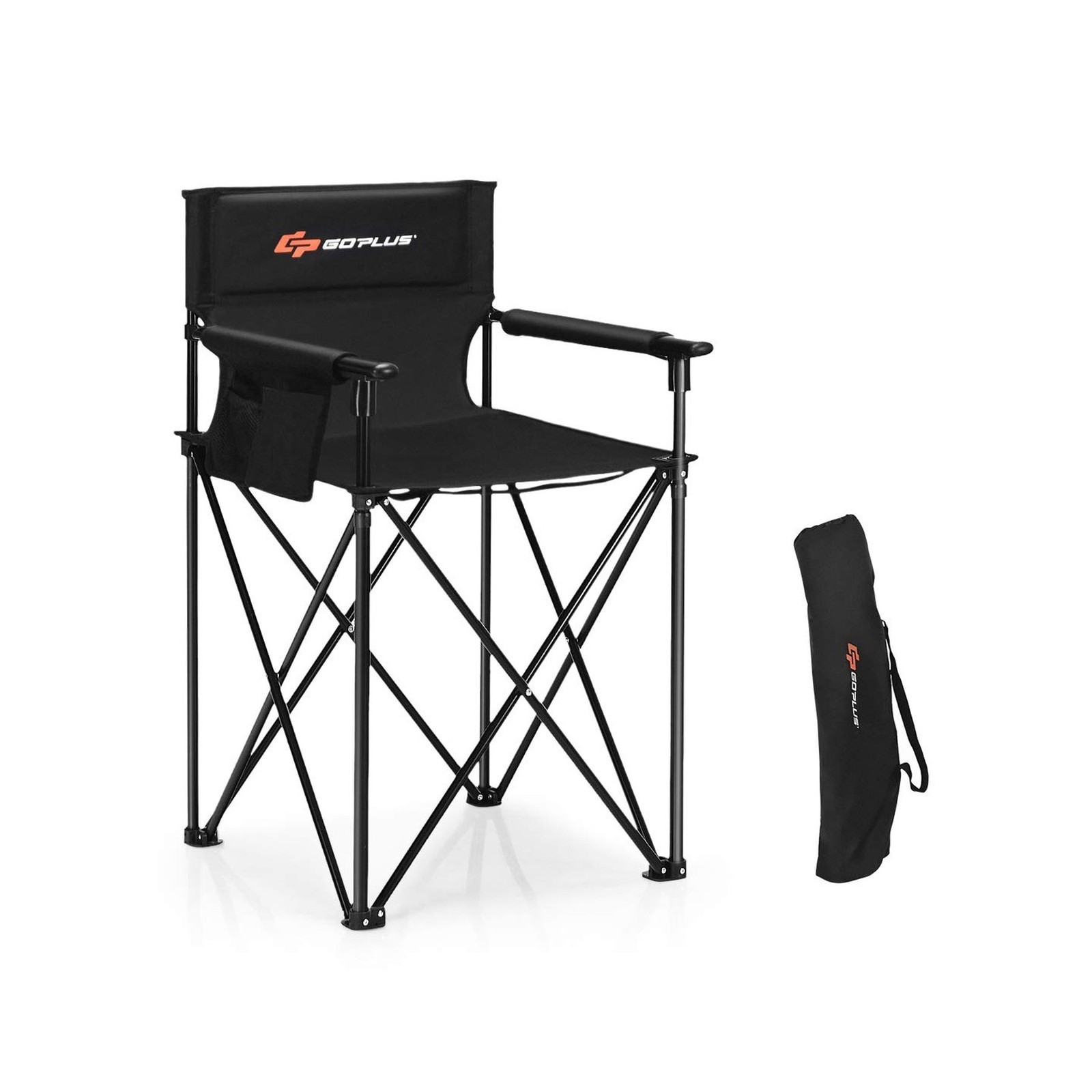 COSTWAY Folding Camping Chair, 38.5” Height Portable Tall Directors Chair