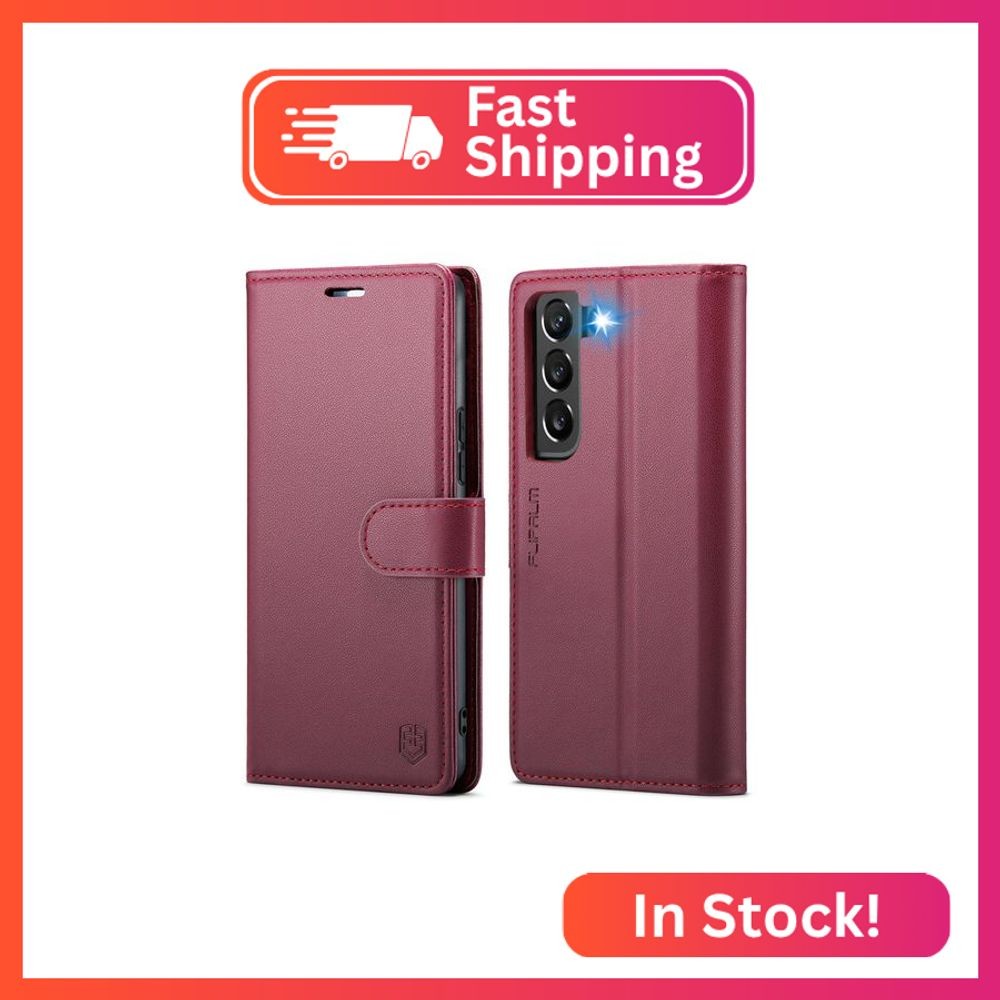 FLIPALM Wallet Case for Samsung Galaxy S22, RFID Blocking Credit Card Holder, PU