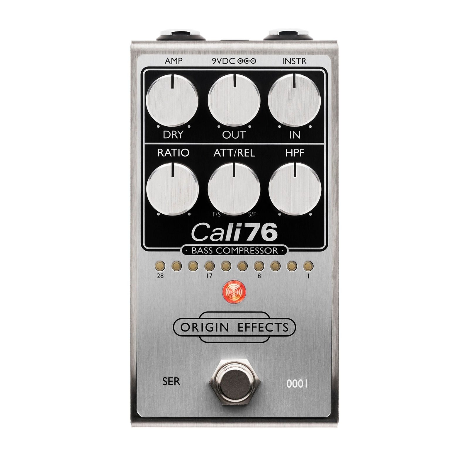 Origin Effects Cali76 Bass Compressor Bass Effect Pedal, Brushed Aluminum