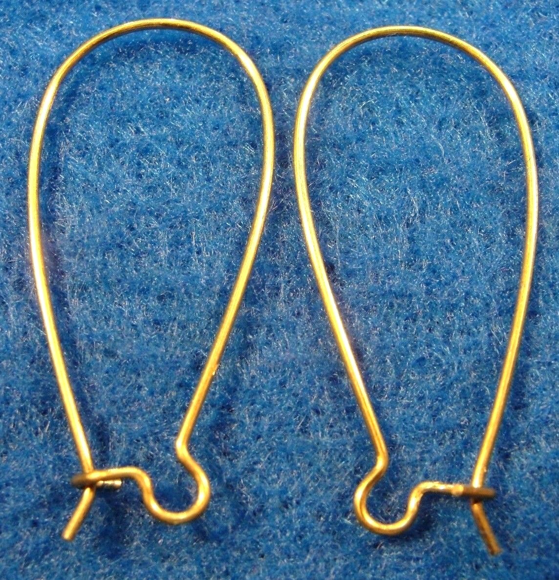 100Pcs. WHOLESALE Unplated BRASS KIDNEY 37mm Earwires Hook Tibetan Earring Q0674