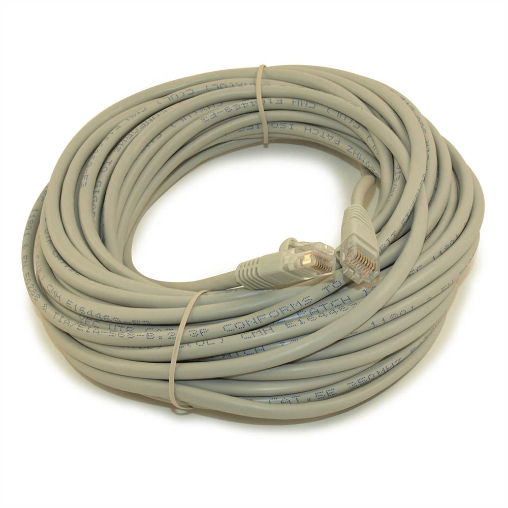 40ft Cat5E Ethernet RJ45 Patch Cable  Stranded  Snagless Booted  GRAY