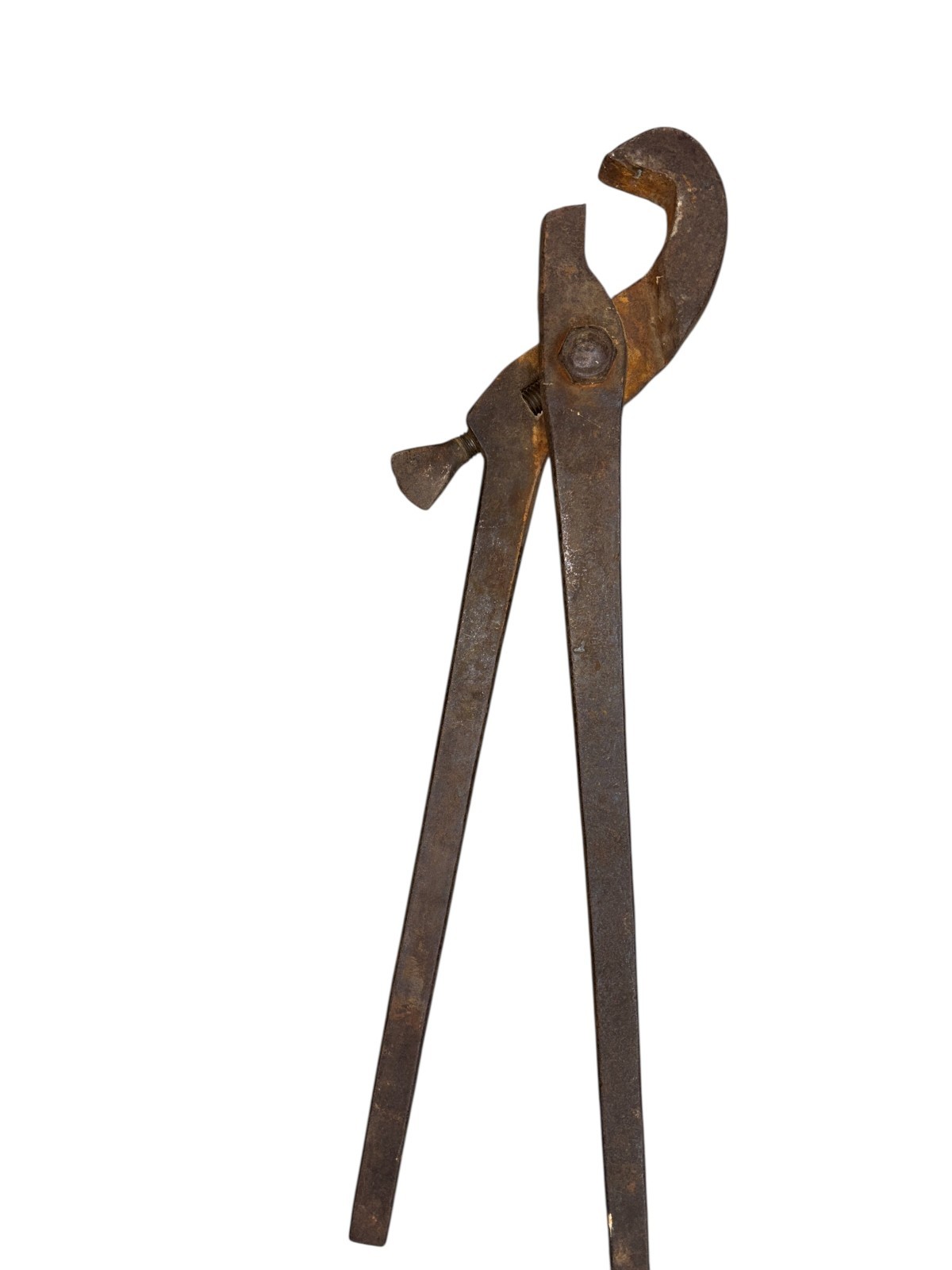 Antique Ashcroft Adjustable Pipe Tongs Wrench Nov 7 1873? 20" Blacksmith Tool
