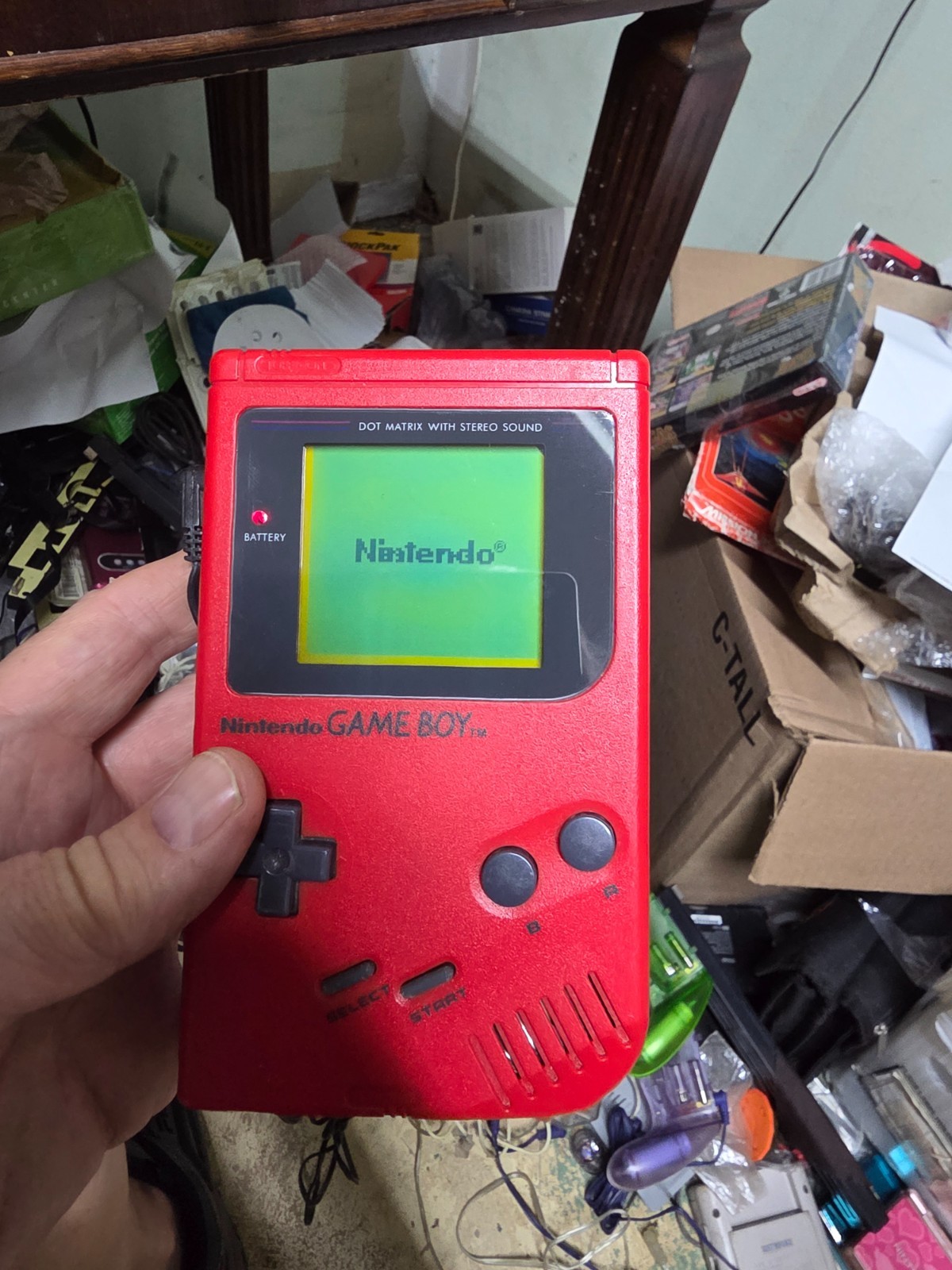 RED Gameboy Original DMG-01 Console Tested and Working Good  #B16
