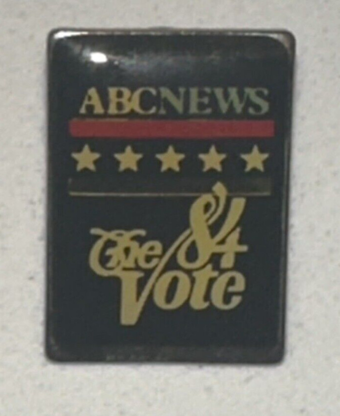 ABC News Promo The 84 Vote Stars Lapel Pin 1984 Election Campaign Mondale Reagan