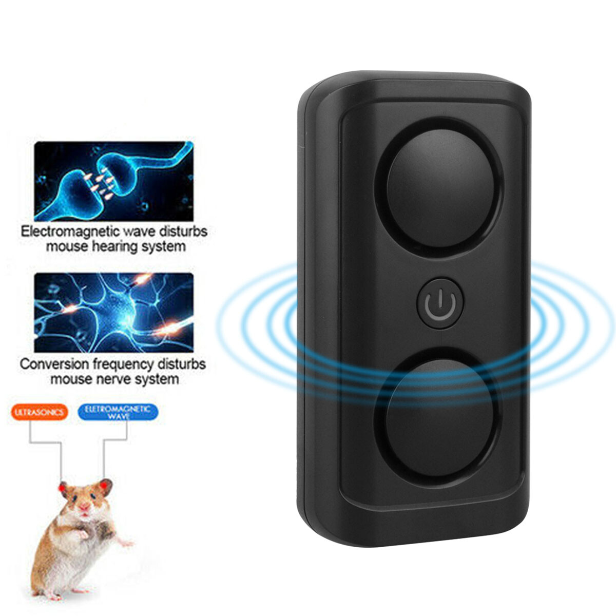 2024 Ultrasonic Pest Repeller Control Electronic Repellent BUG Mice Reject Rat
