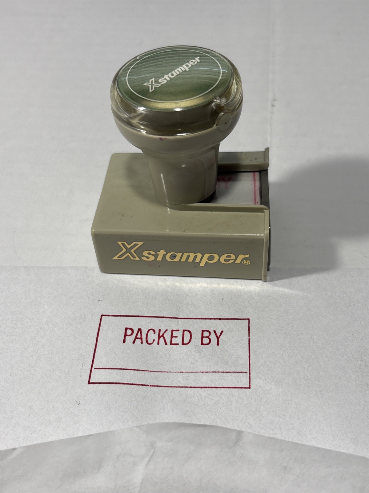 Xstamper Stamp Red ‘PACKED BY’ Vintage