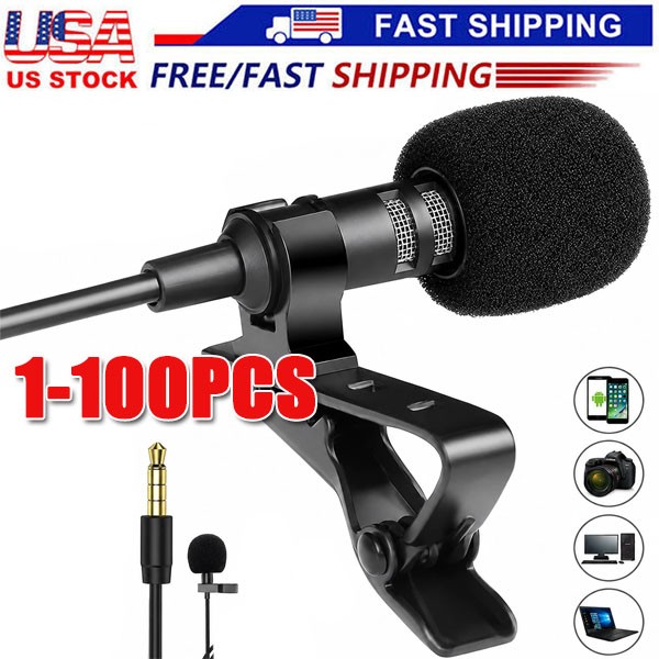 Omnidirectional Lapel Lavalier Microphone Clip-on Condenser Mini Iphone Android