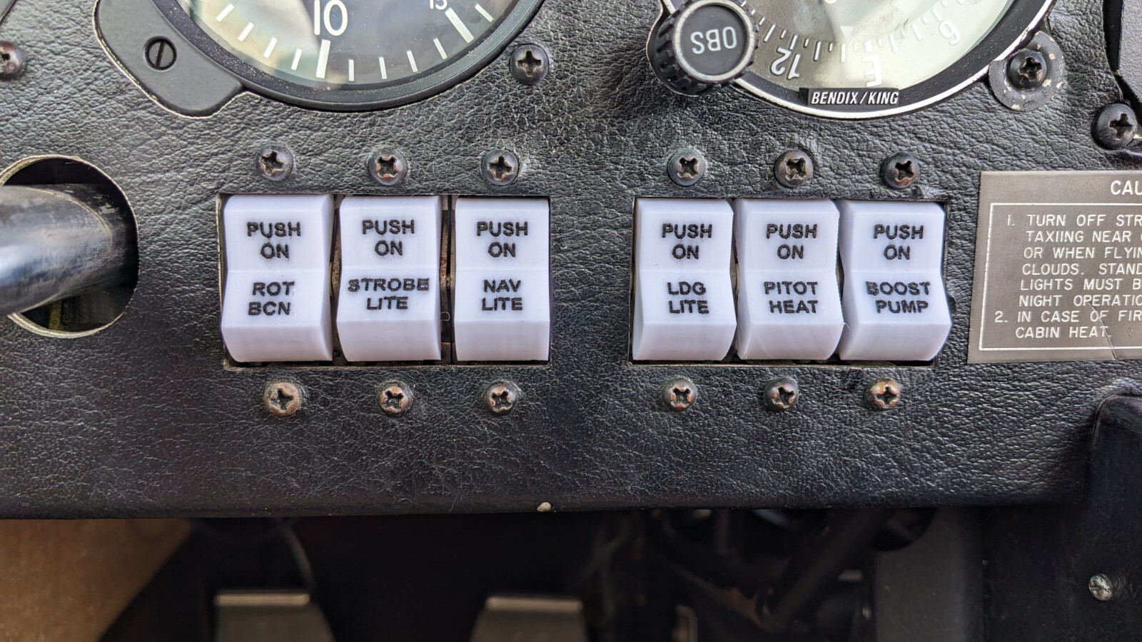 Pitot Heat Mooney Klixon Switch Cover