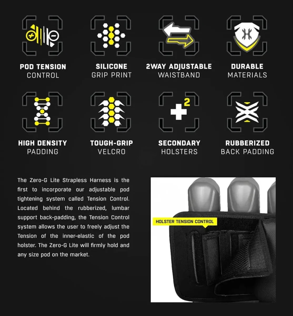 HK Army Zero G LITE Harness 5+4+4 Black
