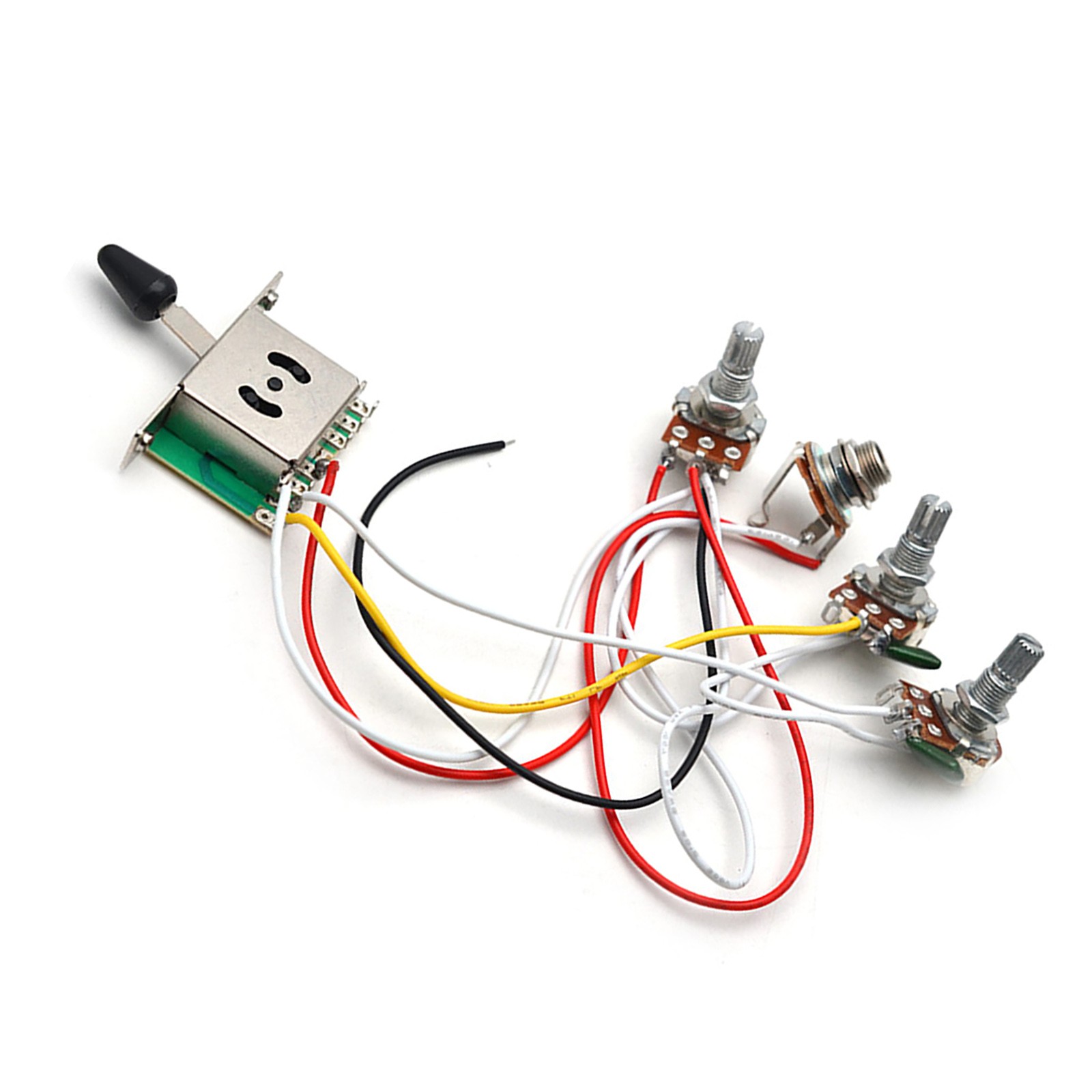 Electric Guitar Wiring Harness Kit 5 Way Toggle Switch 1 Volume 2 Tone 500K Pot