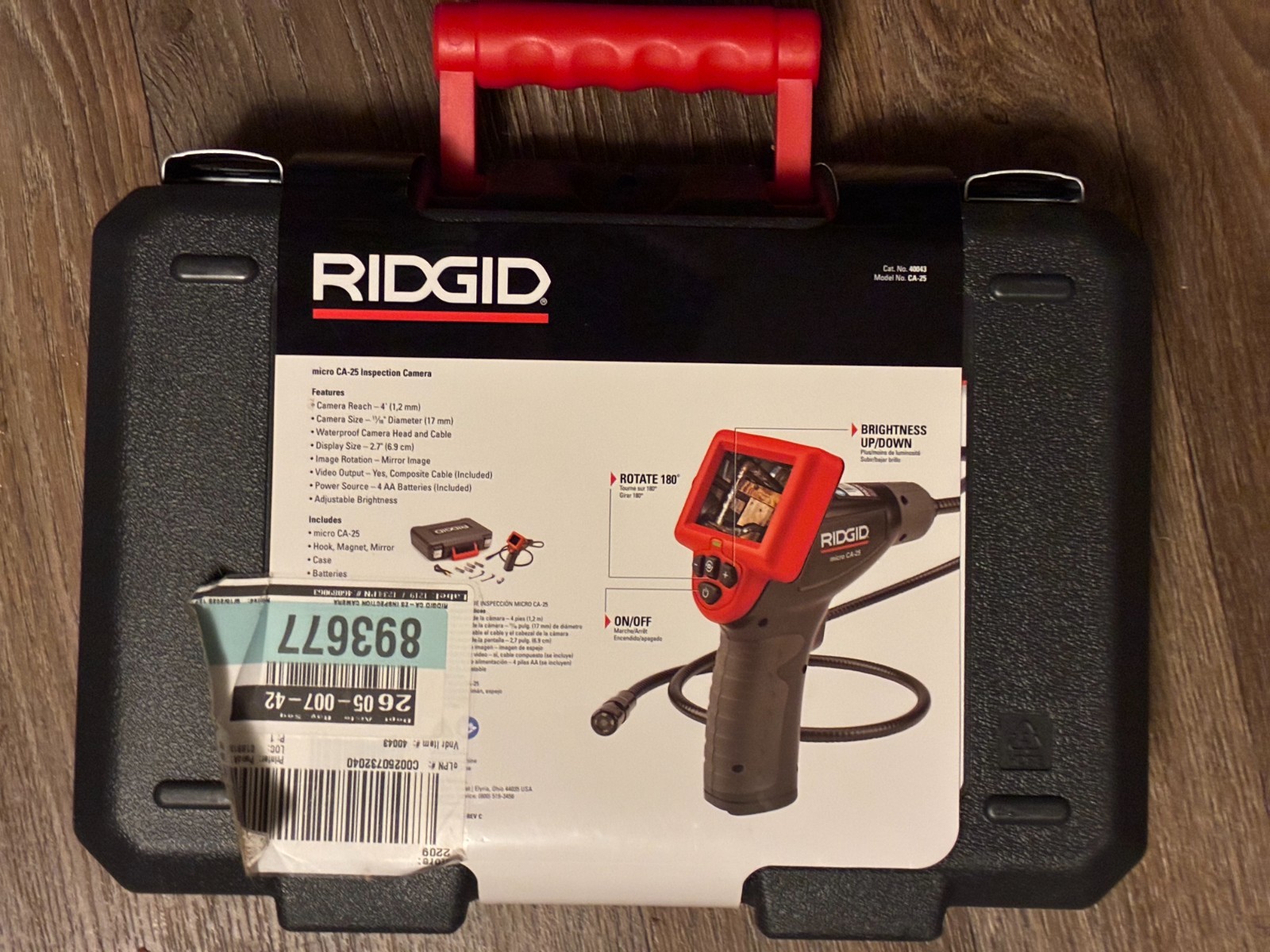 RIDGID Micro CA-25 Inspection Camera / Borescope 2.7” LCD + LED Light