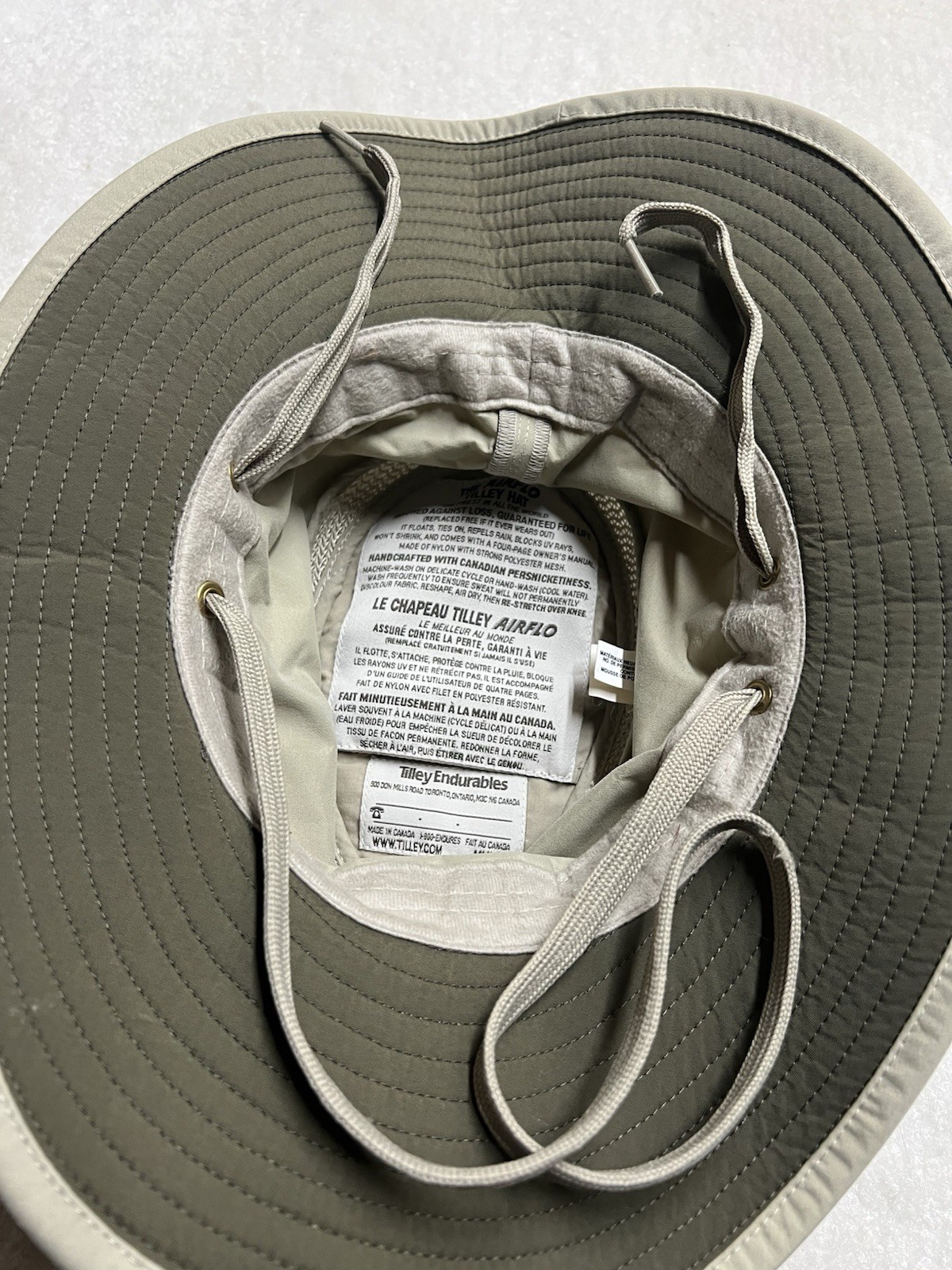 Tilley Wide Brim Hat Kaki Nylon Polyester Mesh 7 1/4 58cm Camping Hiking