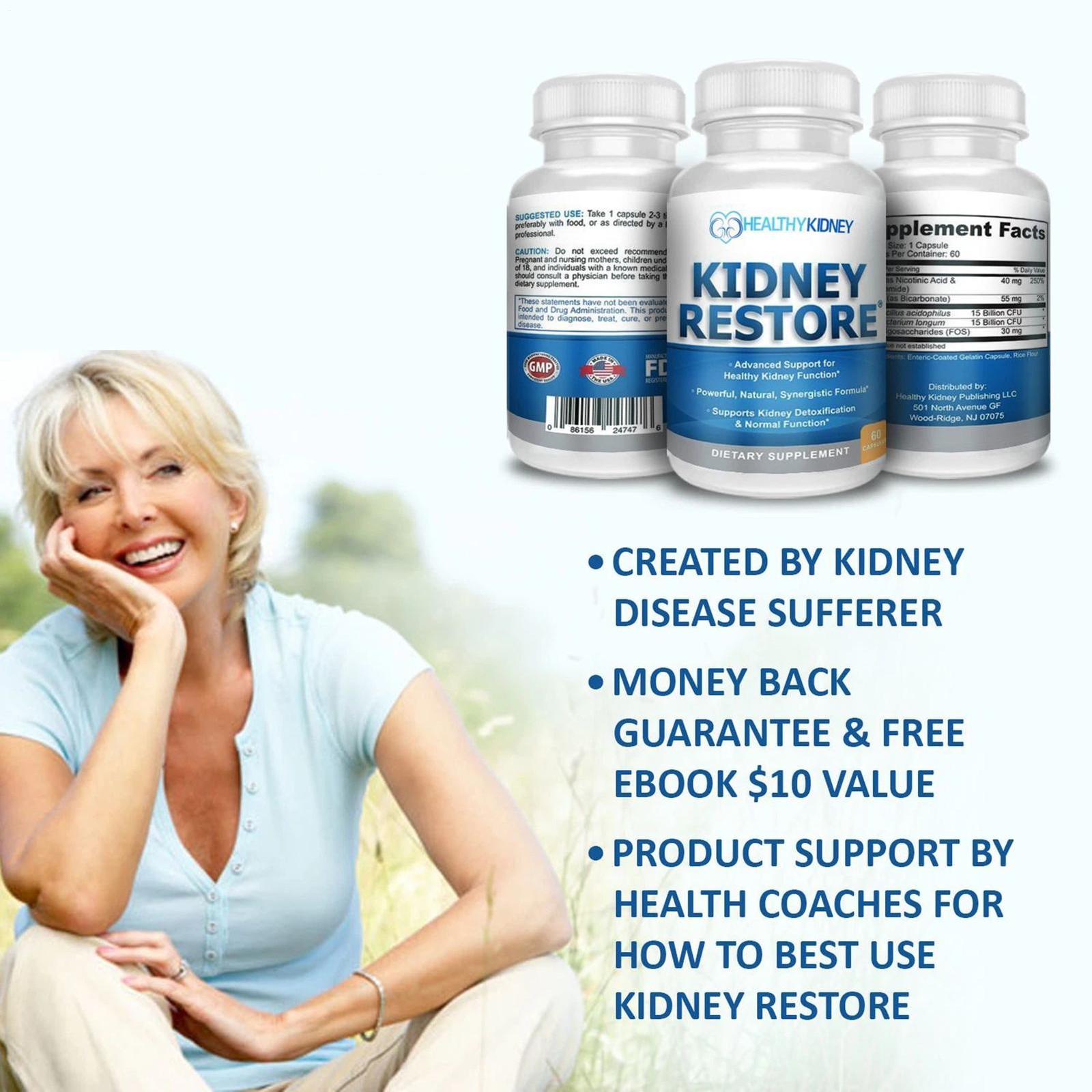 Kidney Restore Health Cleanse Support Detox Natural Supplement High Quality