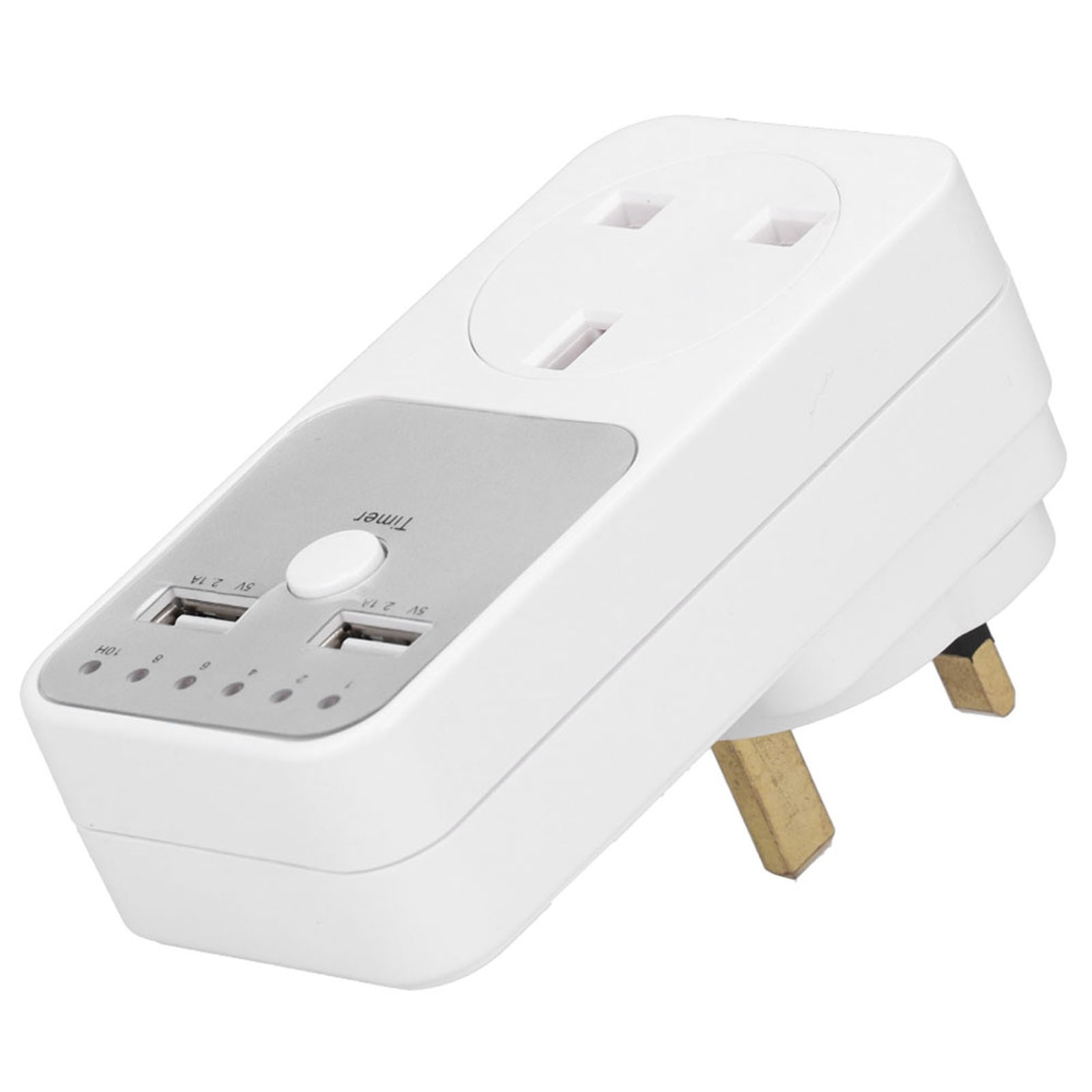 Digital Countdown Timer Socket With USB Ports For Home Appliances Energy Saving
