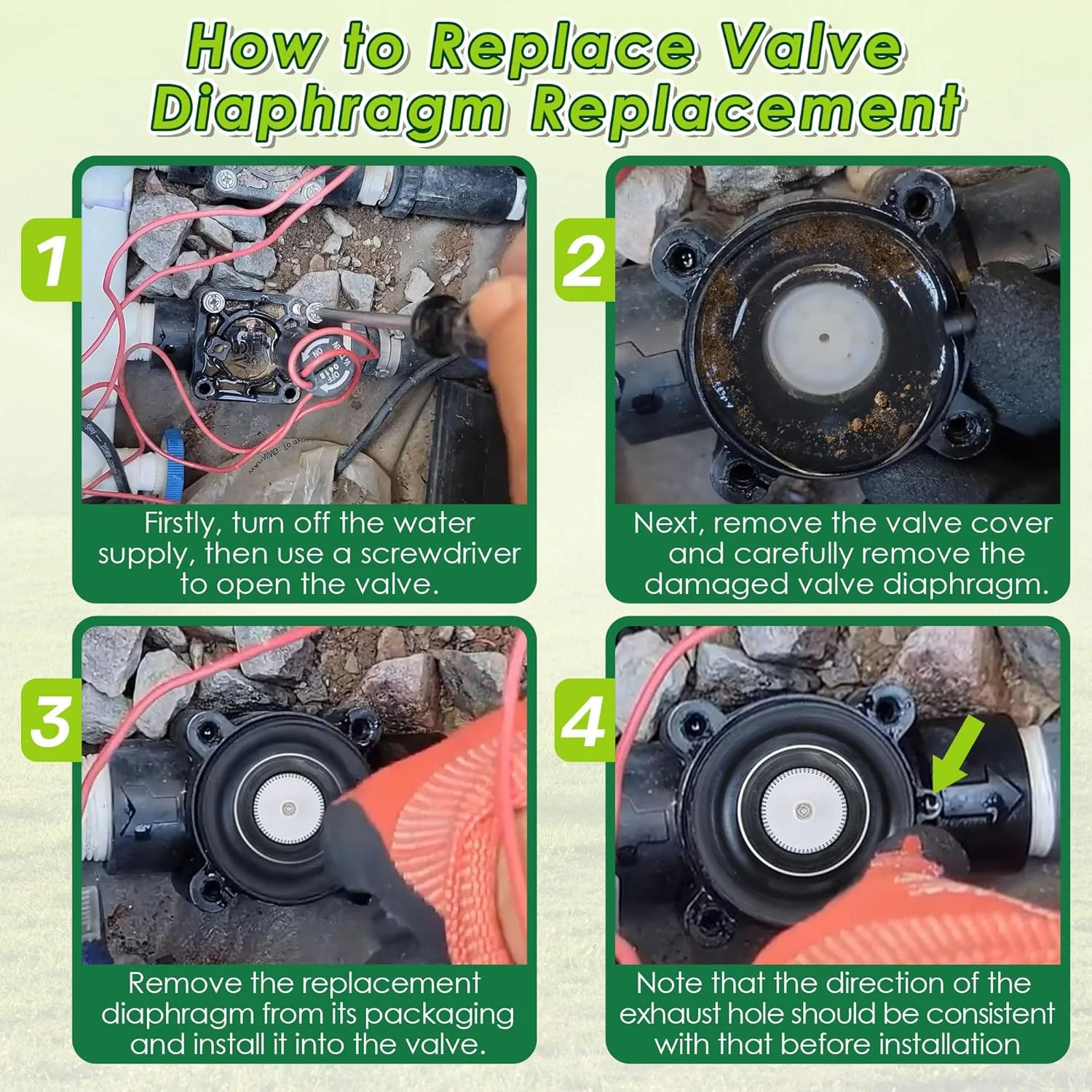 4 Pack 1'' PGV Diaphragm Irrigation Valve Replacement, Compatible with Hunter 33