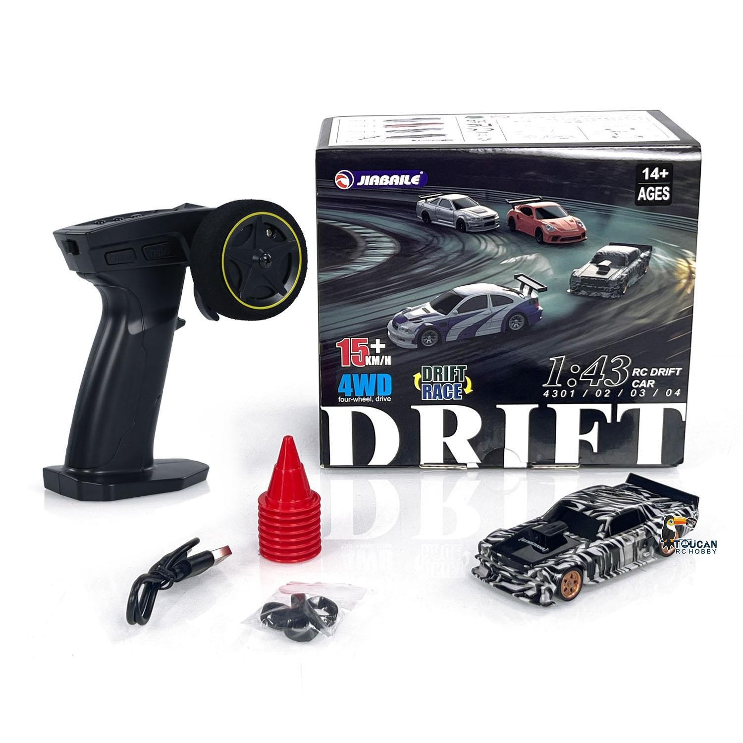 4WD 1/43 2.4G Radio Control Mini Drift Racing Car RTR Vehicle Model Battery
