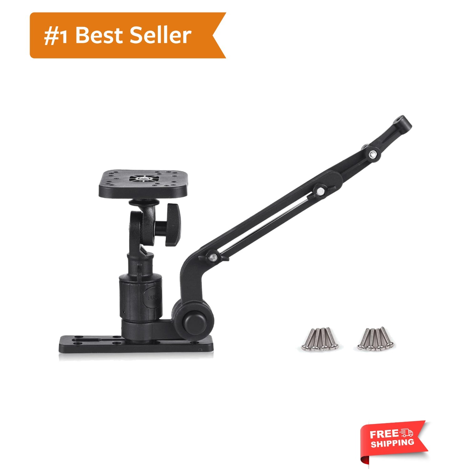 Universal Kayak Fish Finder Mount, Boat Transducer Mounting Arm with Telescop...