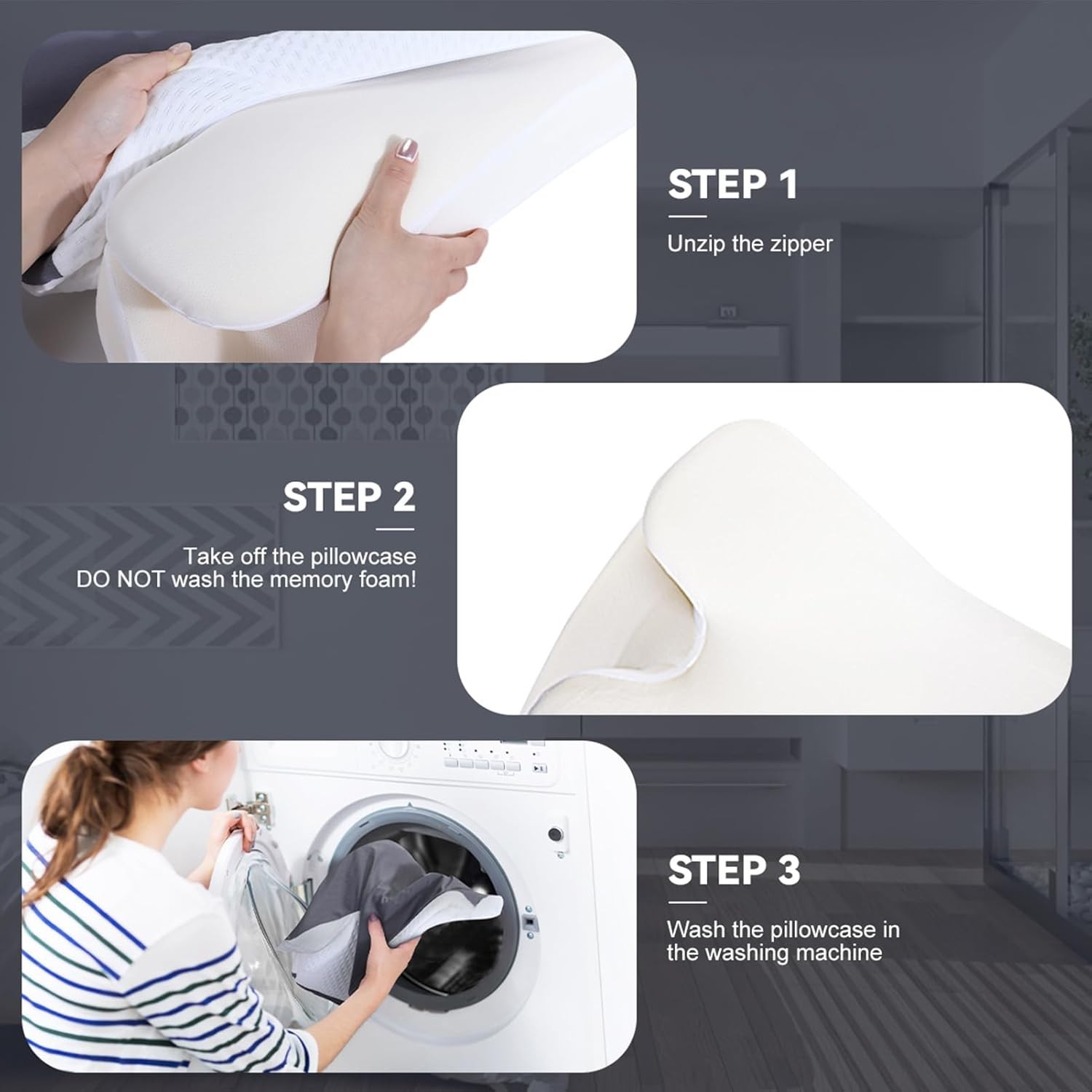 Cervical Cooling Ergonomic Pillow, Adjustable Ergonomic Memory Foam, Cervical Su