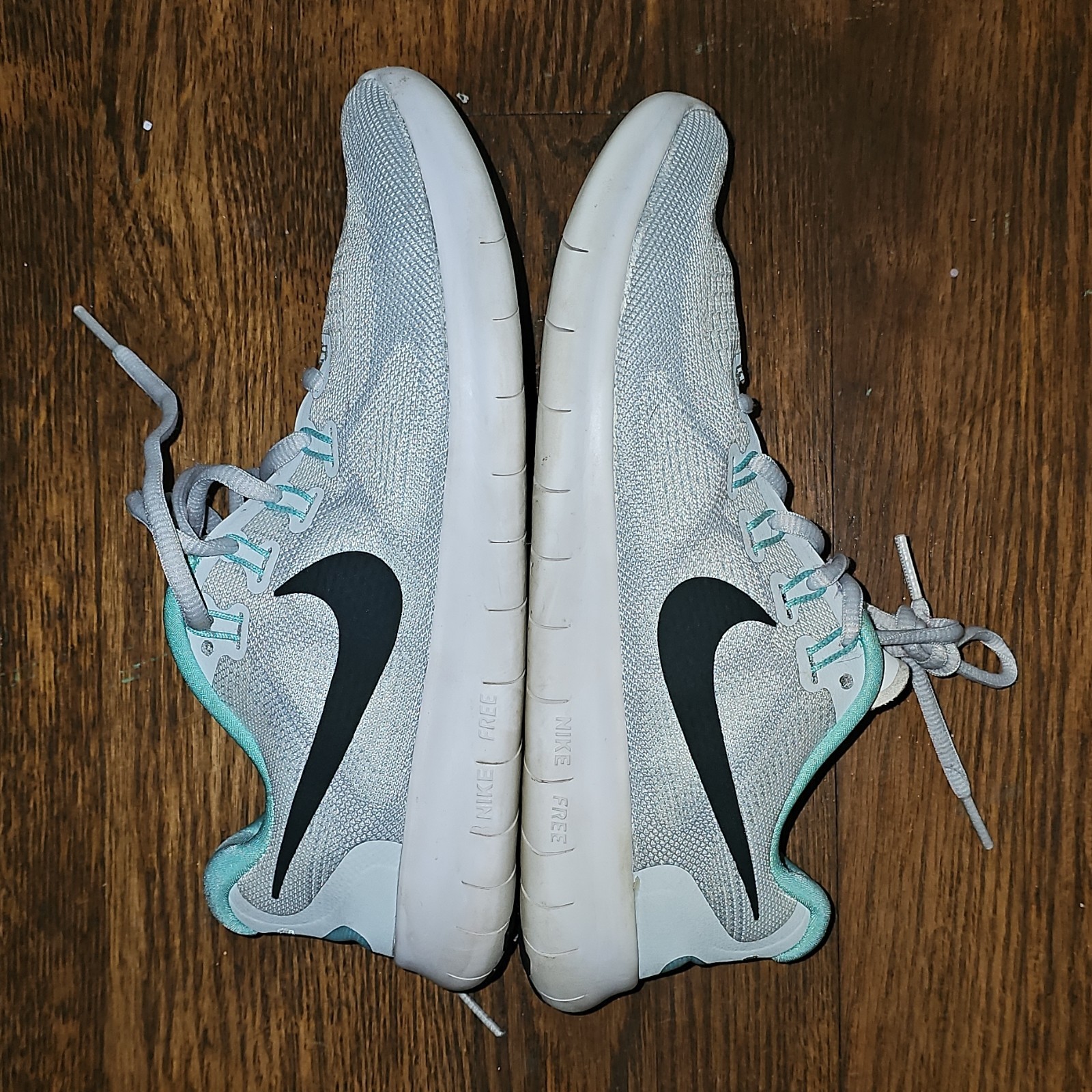 Nike Free RN Men's Running Shoes Gray White Teal Mesh US 7 EU 38