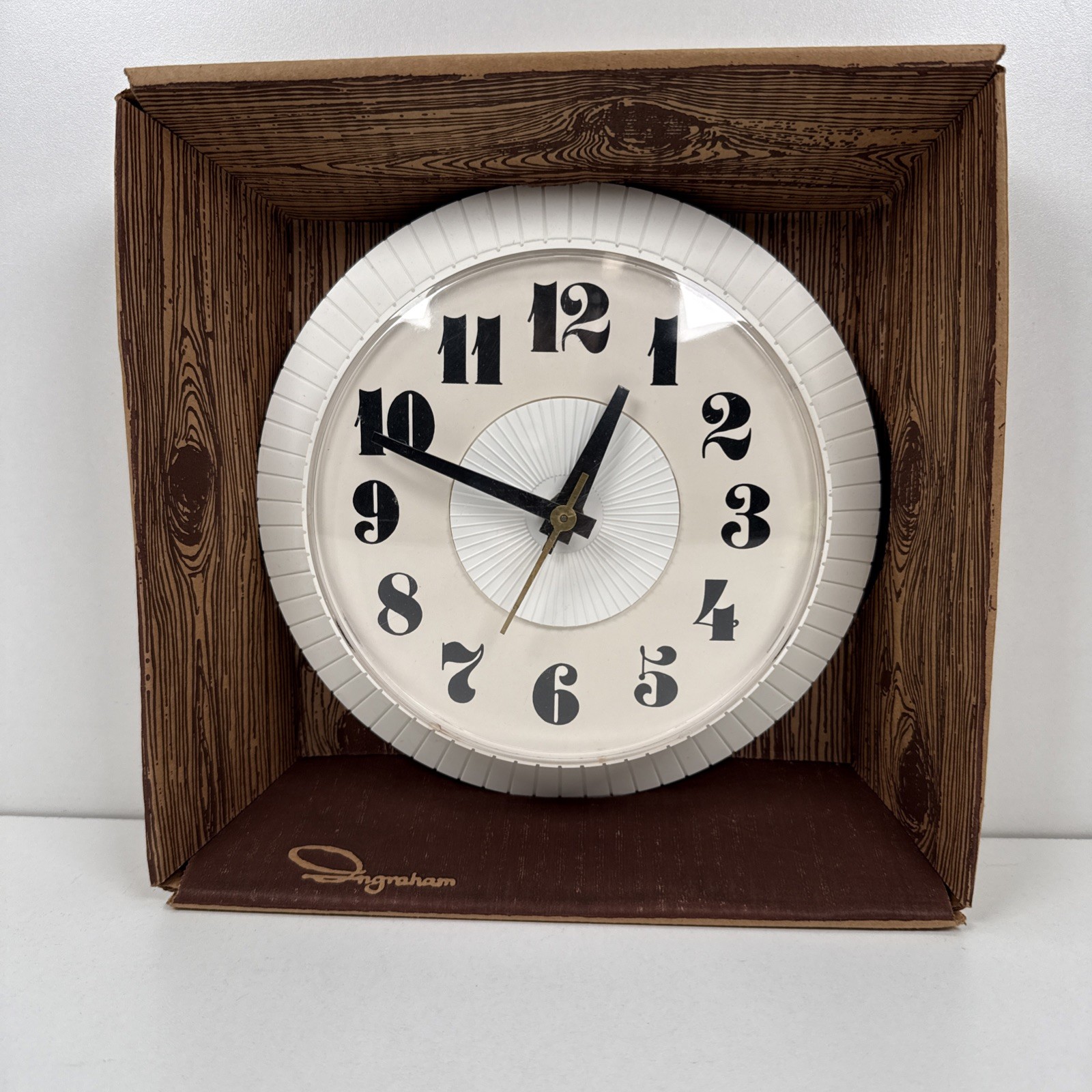 Vtg NOS Mid Century Kitchen Wall Clock Electric Decor