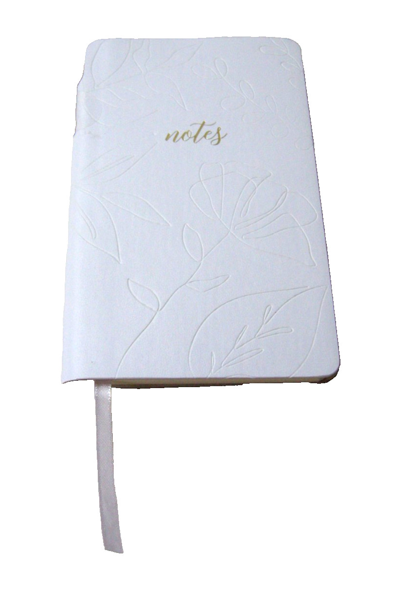 Journal By Eccolo, "Notes," White, Lined, 7.5" x 4.5" x 0.25", Brand New
