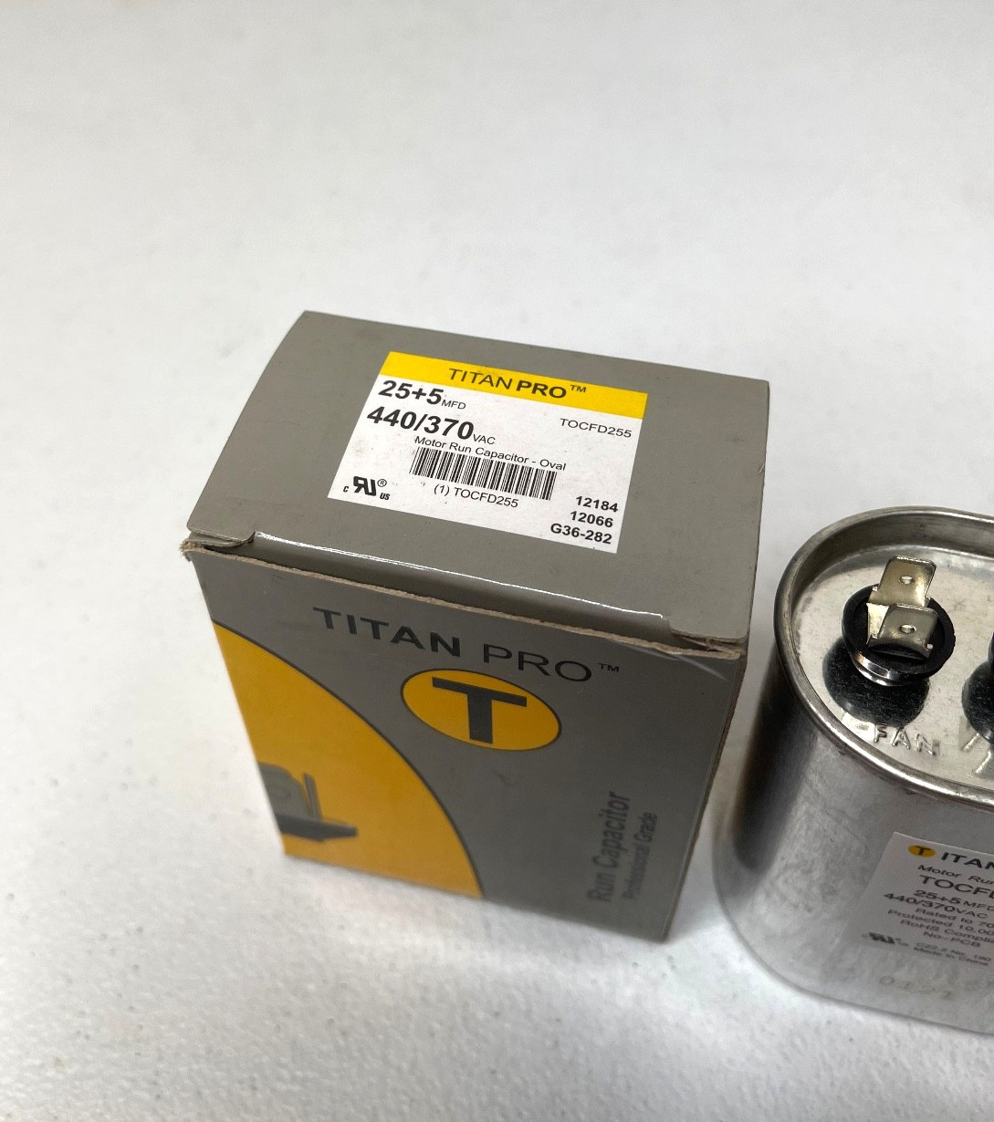 Titan Pro TOCFD255 Motor Run Capacitor 25+5MFD 440/370VAC