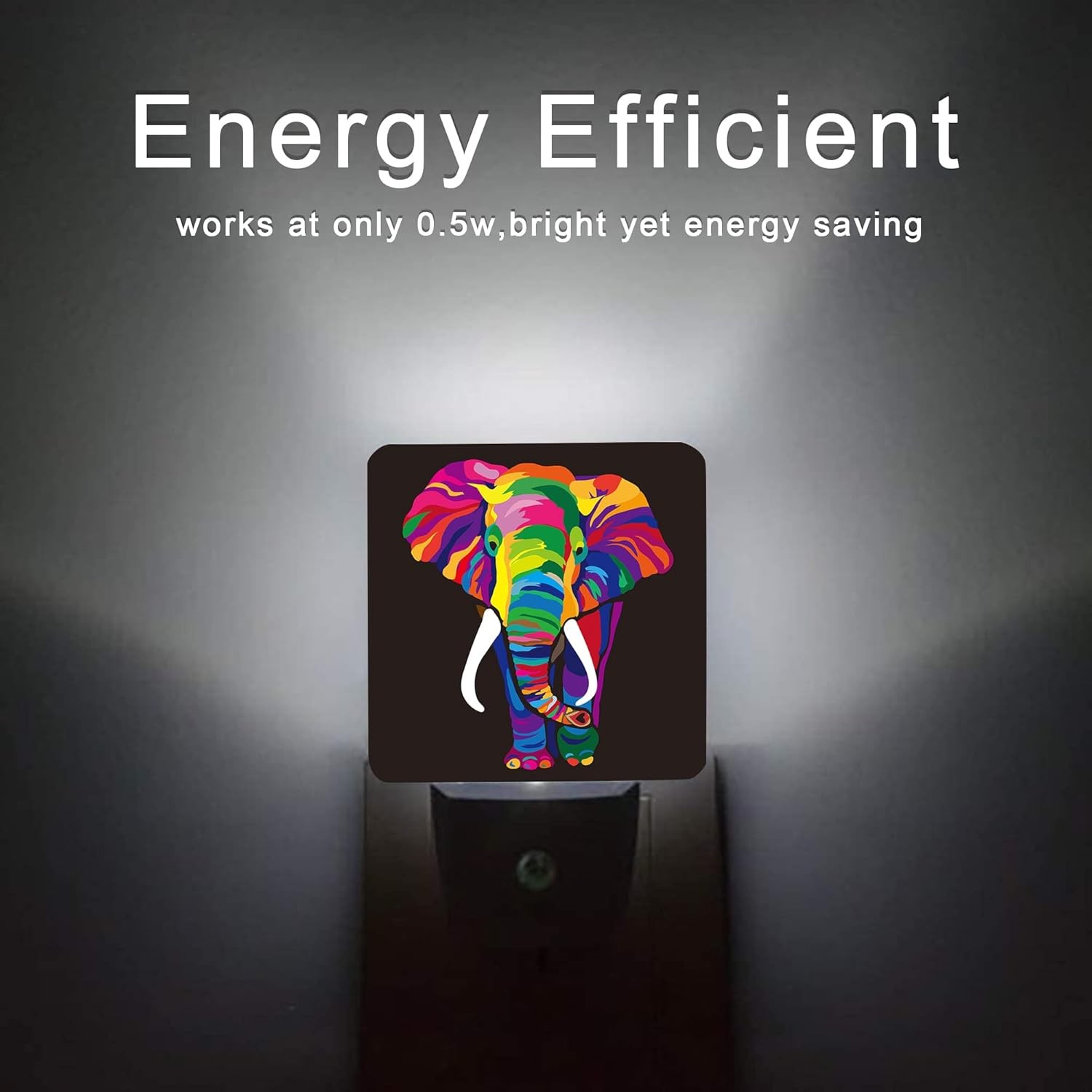 Elephant Night Light,Colorful Plug-in Lights with