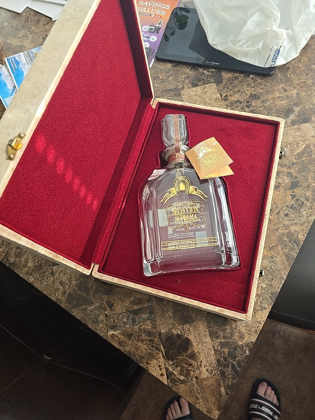 Gorgeous Herradura Seleccion Suprema Tequila EMPTY Bottle Very Rare Find W/ Box.