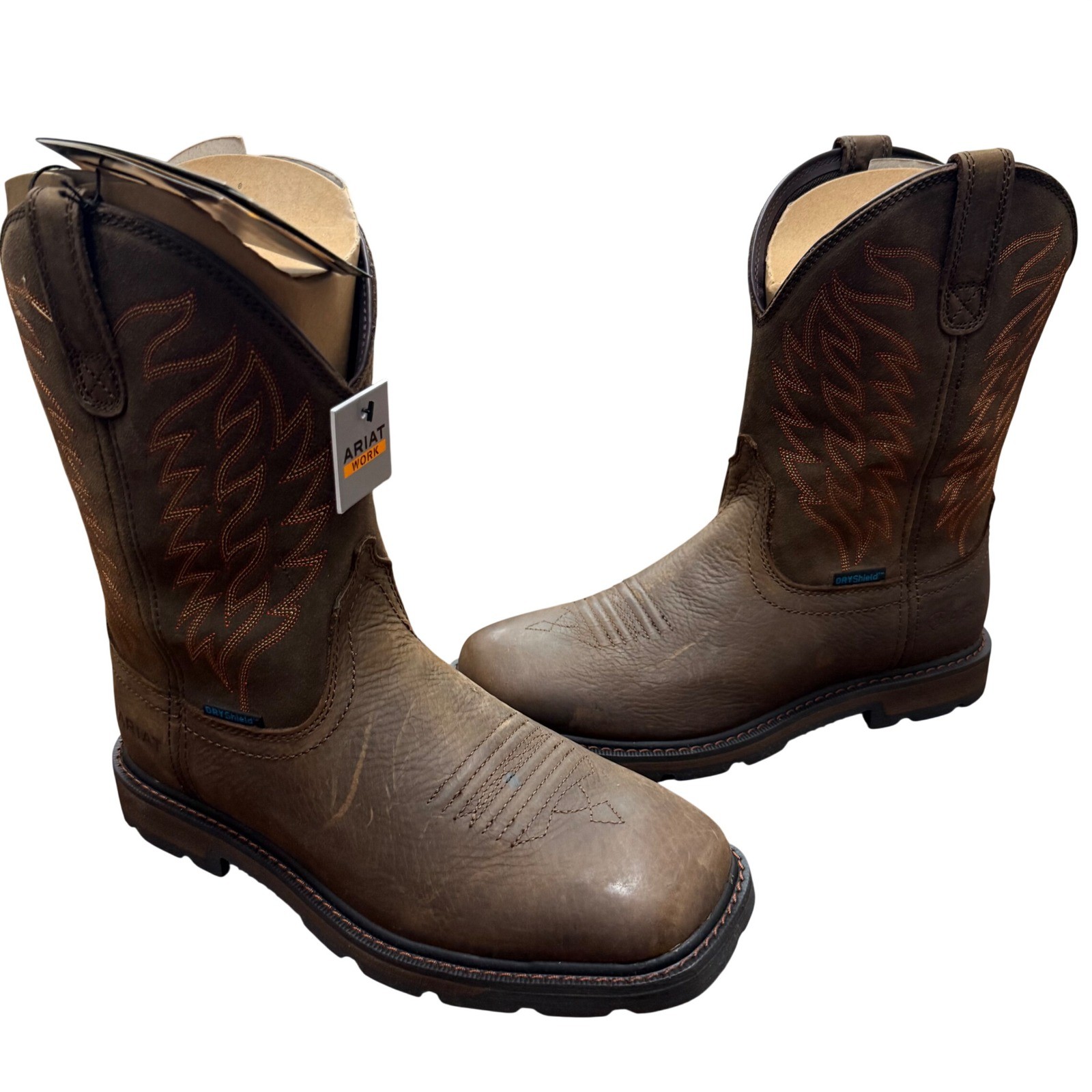 Ariat Groundbreaker H2O Work Boots Mens 8.5 Dark Brown Waterproof Leather