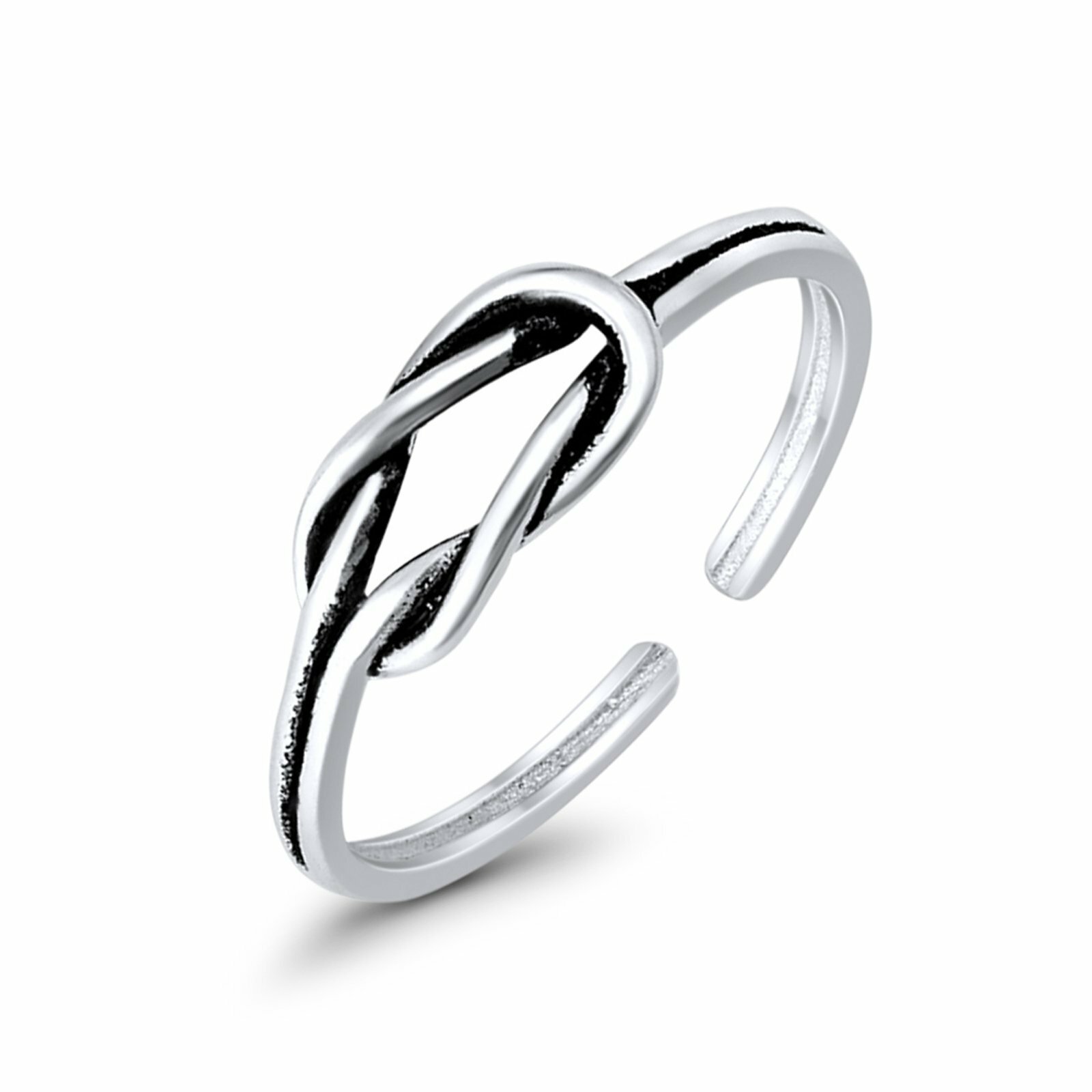 Sterling Silver Ring Stamped .925 Adjustable Open Knot Toe Ring Mid Ring