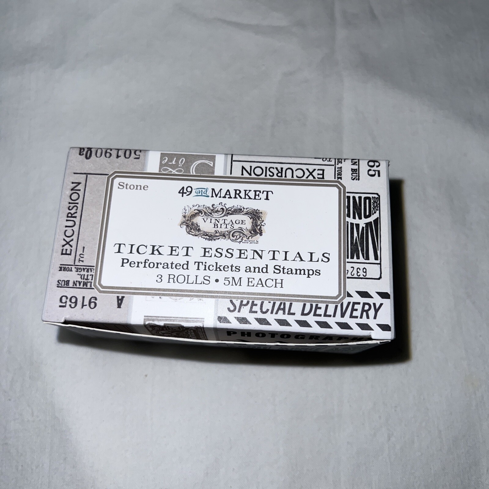49 & Market NIP Stone Ticket Essentials 3 Rolls Scrapbooking Card Making