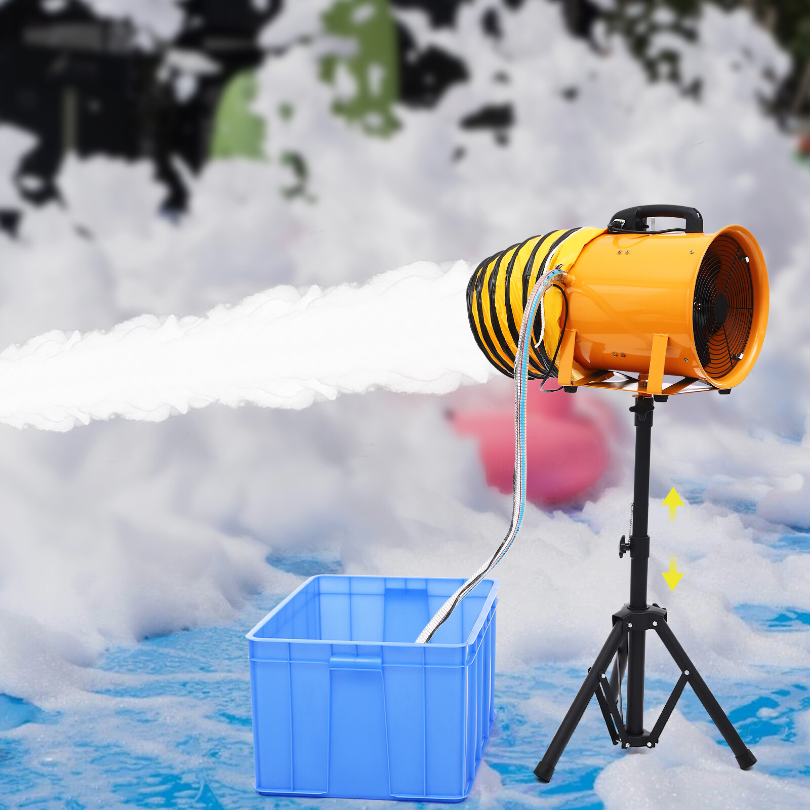 Blower Fan Foam Machine Party Stage Bubble Foam Machine w/ Stand & Pump 520W 12"